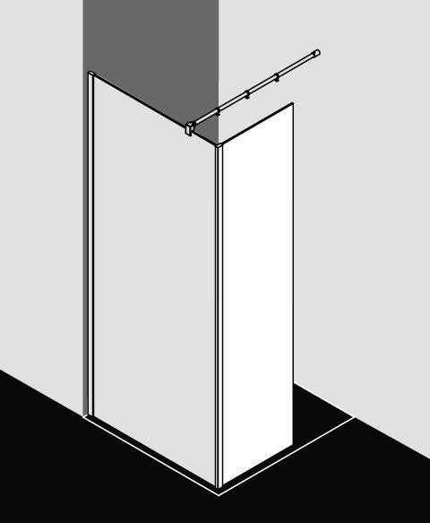 Kermi WALK-IN XB Festfeld im Winkel zur Kombination mit WALK-IN XB Duschwand-XBFFW03020VAKM Kermi WALK-IN XB Festfeld im Winkel zur Kombination mit WALK-IN XB Duschwand-XBFFW03020VAKM