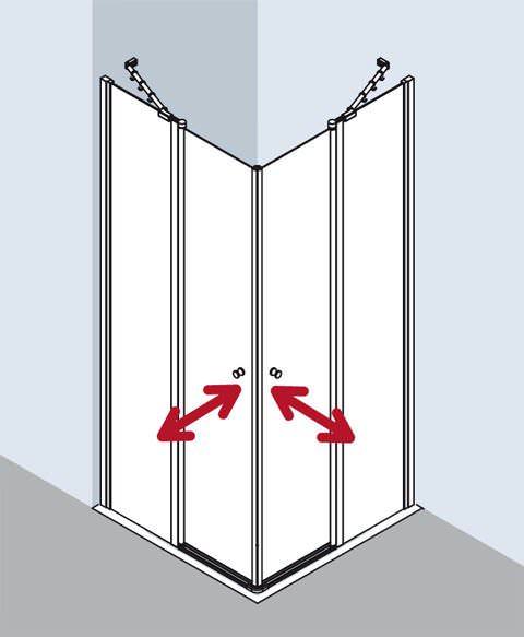 Kermi IBIZA 2000 Eckeinstieg 2-teilig Pendeltüren mit Festfeldern - Halbteil I2 EOR/L-I2EOR070171AKM Kermi IBIZA 2000 Eckeinstieg 2-teilig Pendeltüren mit Festfeldern - Halbteil I2 EOR/L-I2EOR070171AKM