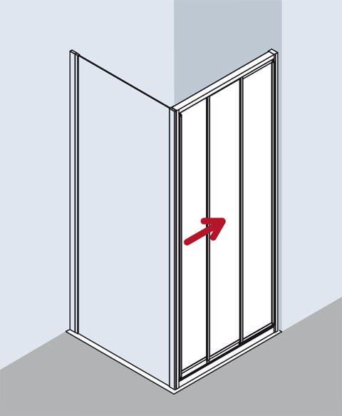 Kermi IBIZA 2000 Gleittür 3-teilig I2 STD-I2STD075171AKM