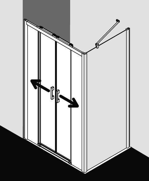 Kermi PEGA Gleittür 4-teilig bodenfrei mit Festfeldern PE D4B-PED4B12018VAKM Kermi PEGA Gleittür 4-teilig bodenfrei mit Festfeldern PE D4B-PED4B12018VAKM