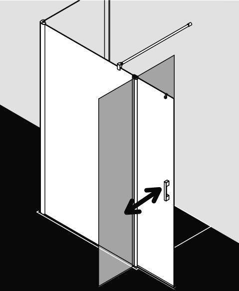 Kermi PEGA WALK-IN Pega Wall mit beweglichem Flügel PE TFR/L-PETFL08018VAKM Kermi PEGA WALK-IN Pega Wall mit beweglichem Flügel PE TFR/L-PETFL08018VAKM