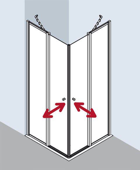 Kermi NOVA 2000 Eckeinstieg 2-teilig Pendeltüren mit Festfeldern - Halbteil N2 ESR/L-N2ESR0701711KM Kermi NOVA 2000 Eckeinstieg 2-teilig Pendeltüren mit Festfeldern - Halbteil N2 ESR/L-N2ESR0701711KM