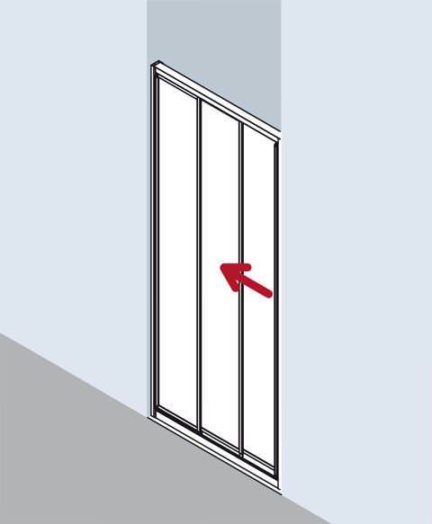 Kermi IBIZA 2000 Gleittür 3-teilig I2 STD-I2STD075171AKM