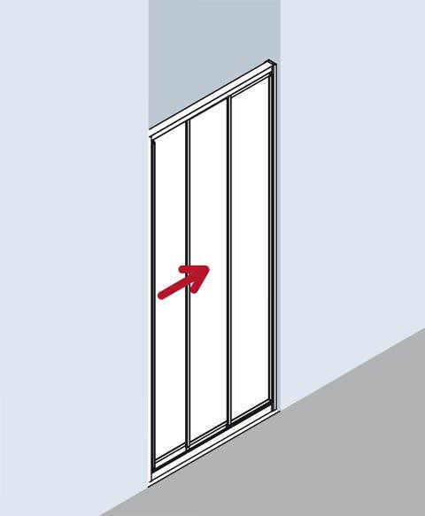 Kermi IBIZA 2000 Gleittür 3-teilig I2 STD-I2STD075171AKM