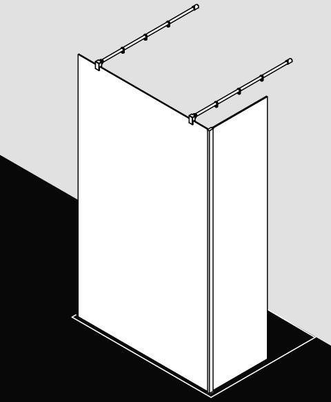 Kermi WALK-IN XB Festfeld im Winkel zur Kombination mit WALK-IN XB Duschwand-XBFFW03020VAKM Kermi WALK-IN XB Festfeld im Winkel zur Kombination mit WALK-IN XB Duschwand-XBFFW03020VAKM