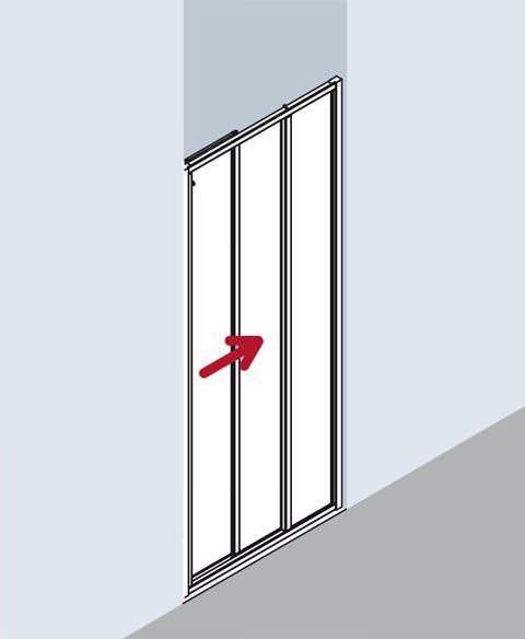 Kermi NOVA 2000 Gleittür 3-teilig mit Festfeld N2 ST3-N2ST30751711KM Kermi NOVA 2000 Gleittür 3-teilig mit Festfeld N2 ST3-N2ST30751711KM