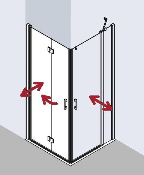 Kermi LIGA Eckeinstieg 2-teilig Pendel-Falttüren - Halbteil LI 2CR/L-LI2CR075181AKM Kermi LIGA Eckeinstieg 2-teilig Pendel-Falttüren - Halbteil LI 2CR/L-LI2CR075181AKM