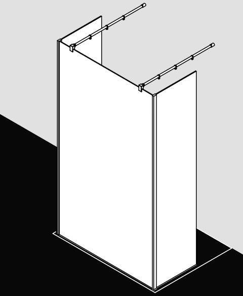 Kermi WALK-IN XB Festfeld im Winkel zur Kombination mit WALK-IN XB Duschwand-XBFFW03020VAKM Kermi WALK-IN XB Festfeld im Winkel zur Kombination mit WALK-IN XB Duschwand-XBFFW03020VAKM