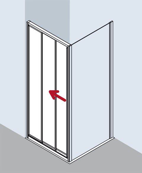 Kermi IBIZA 2000 Gleittür 3-teilig I2 STD-I2STD075171AKM